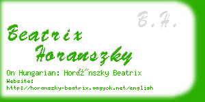 beatrix horanszky business card